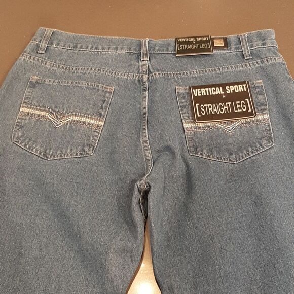 Vertical Sport Blue Stone Straight Leg Jeans NWT - Picture 8 of 12